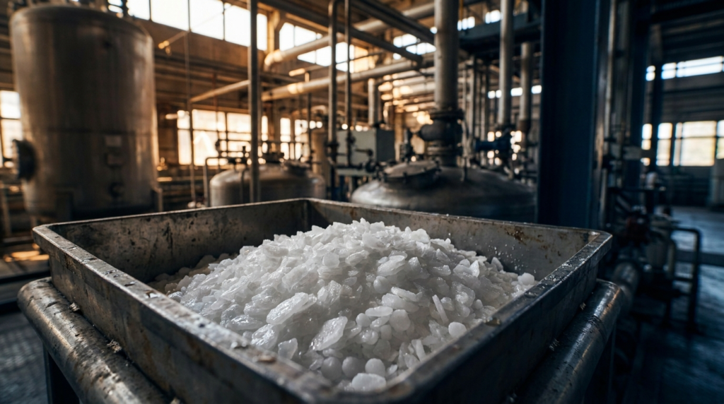 How is sodium hydroxide made?