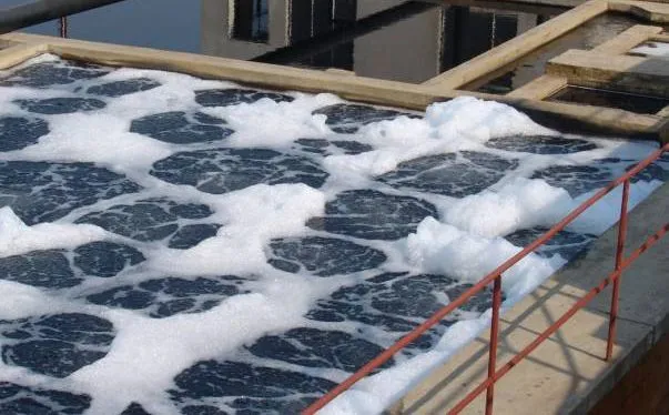 Foam control in a wastewater aeration basin
