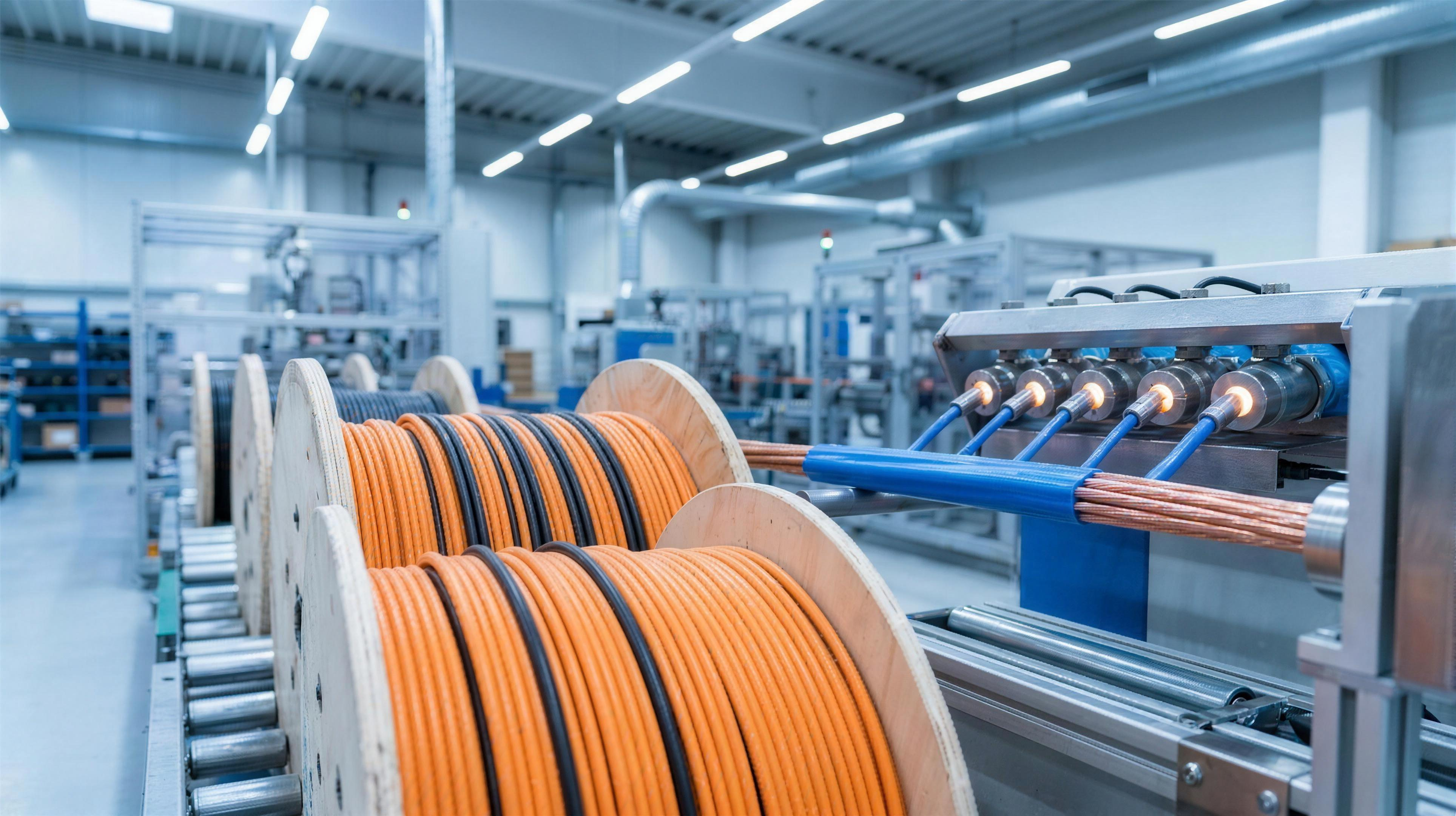 Flame-retardant electrical cable and wire being manufactured on a production line, an end market where antimony trioxide synergist enables fire-safety ratings