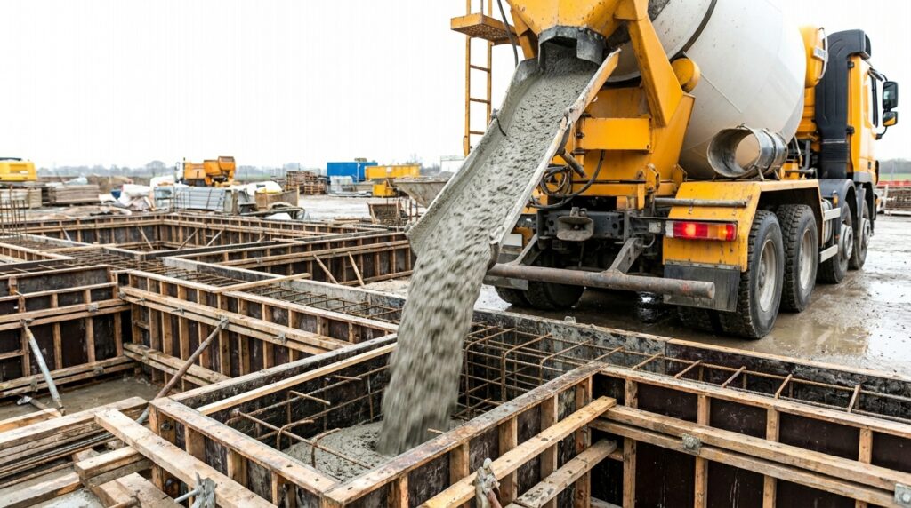 concrete water reducer pour