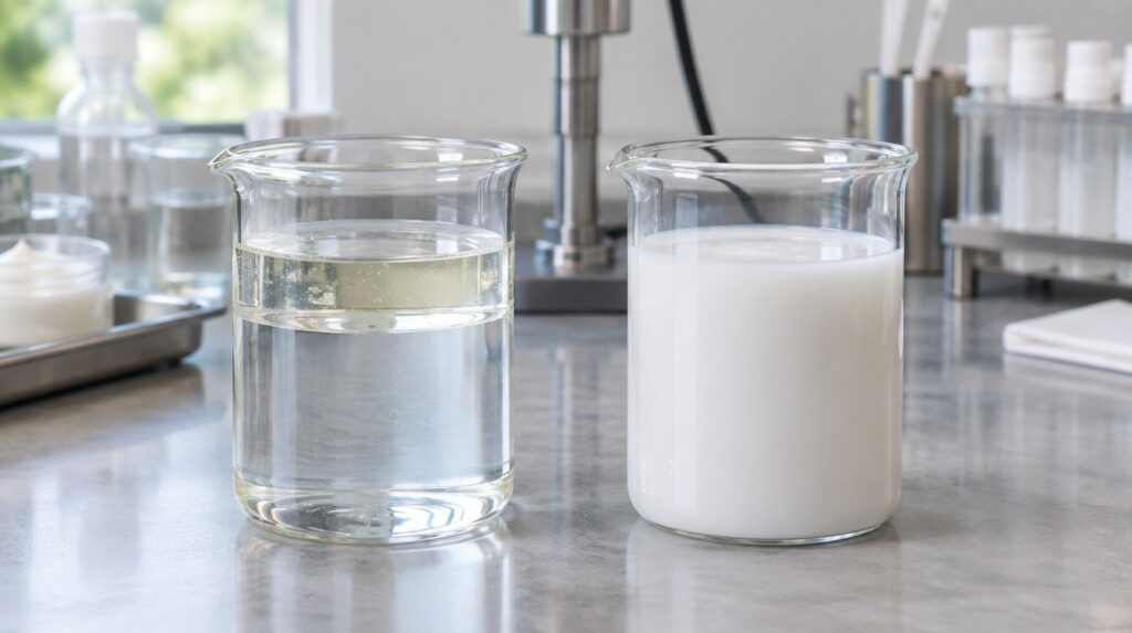 Is cyclopentasiloxane water soluble? No, so you emulsify it, never dissolve it
